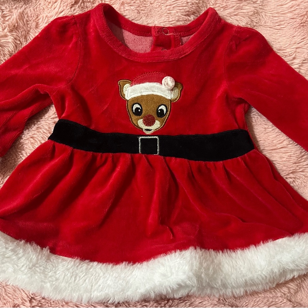 Festive Rudolph the Red Nosed Reindeer Baby Dress